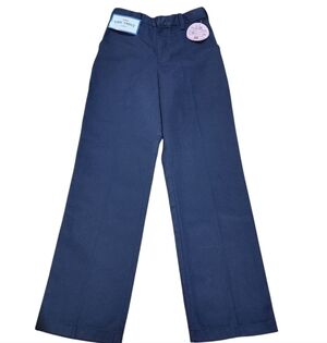 Girls Navy School Uniform Pants Adjustable Waist Casual Preppy Slacks Size 12